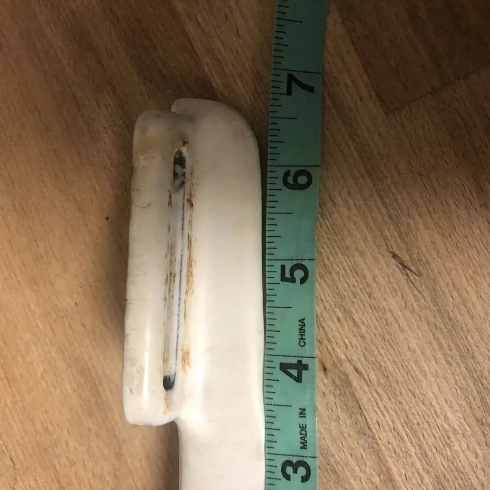 Vintage White Ceramic Towel Bar Rack Rod Post Holder Farmhouse